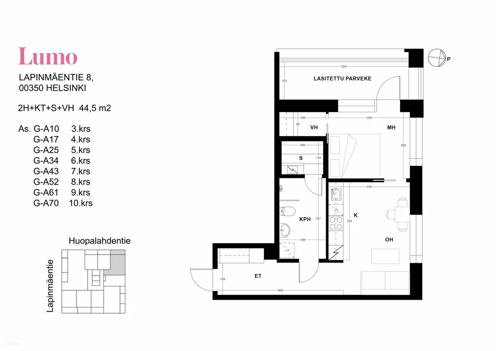 Plan - Modern Flat with Balcony in Munkkivuori, Helsinki