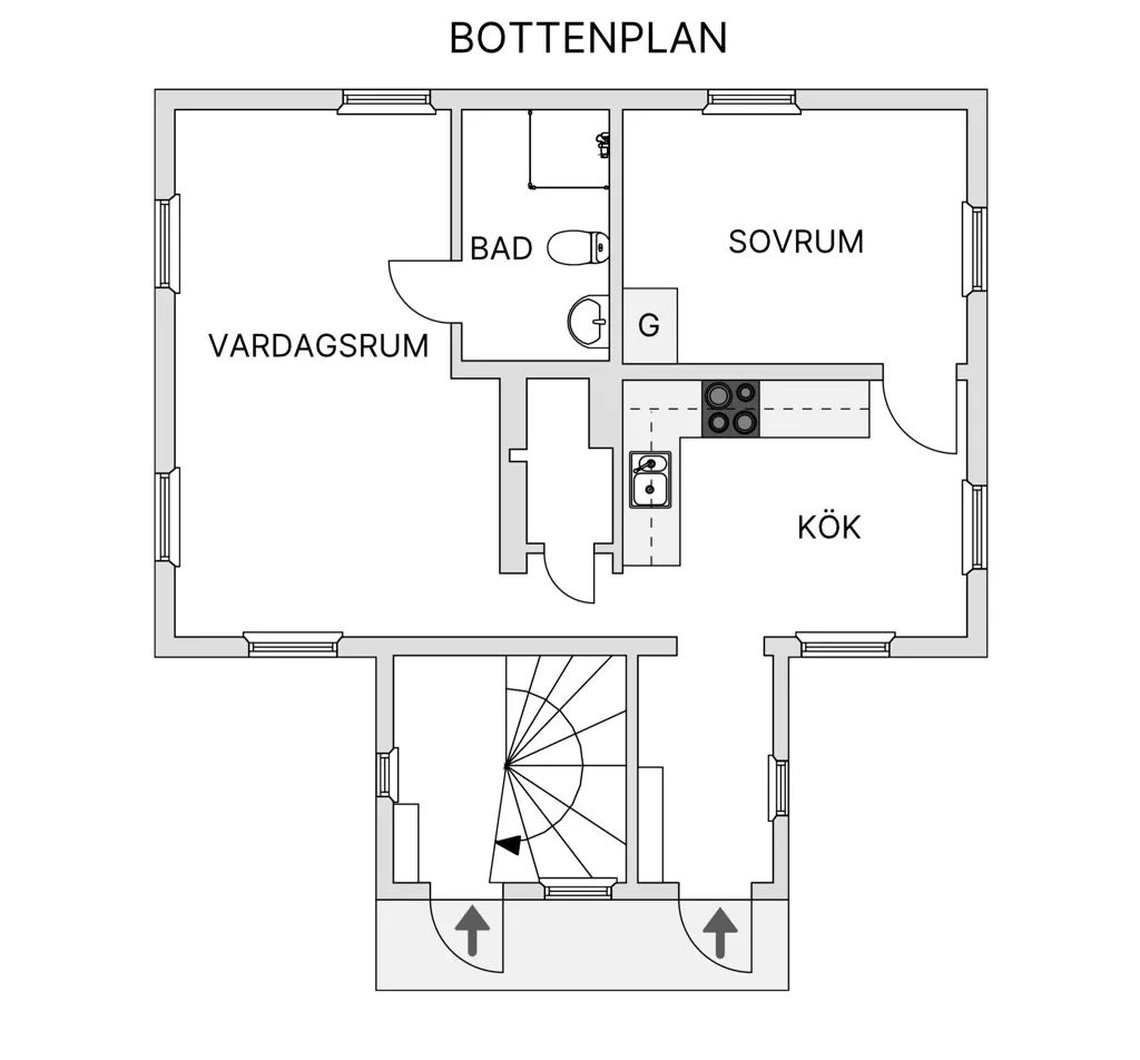 Planimetria - Charming Cottage Flat with Terrace in Skellefteå