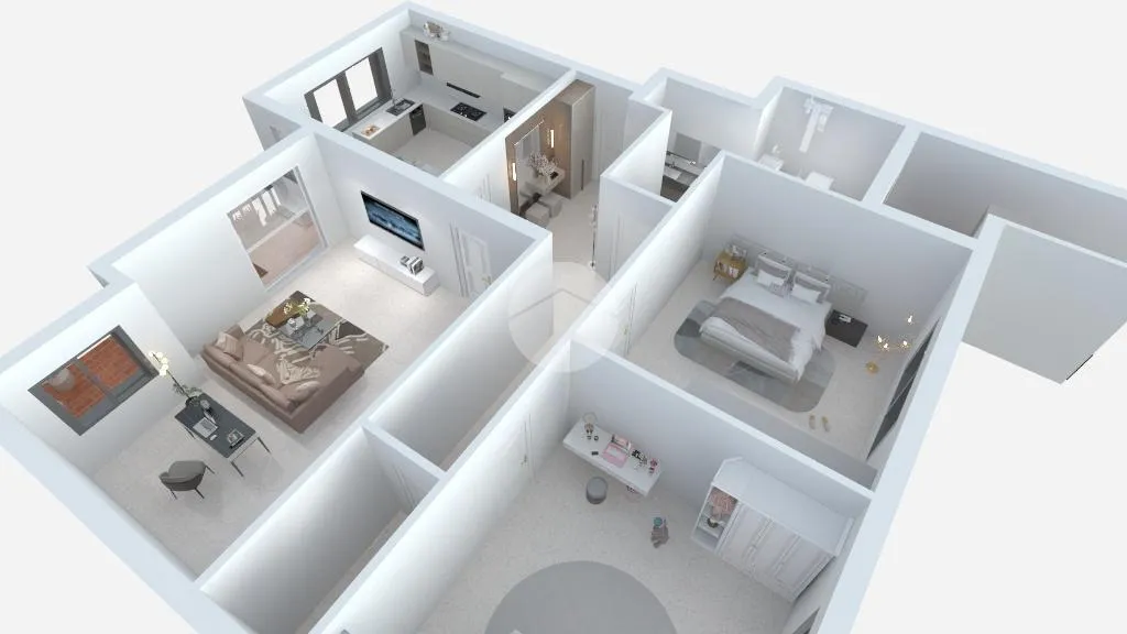 Plan - Four-Bedroom Apartment with Balcony in Florence