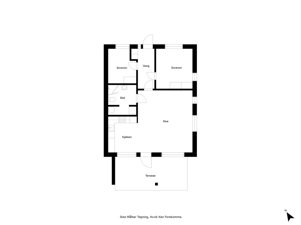 Plan - Modern Flat with South Terrace in Hannestad