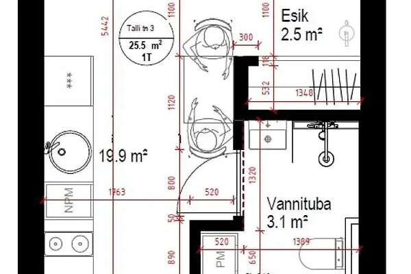 Plan - Local commercial 2 pièces à Tallinn