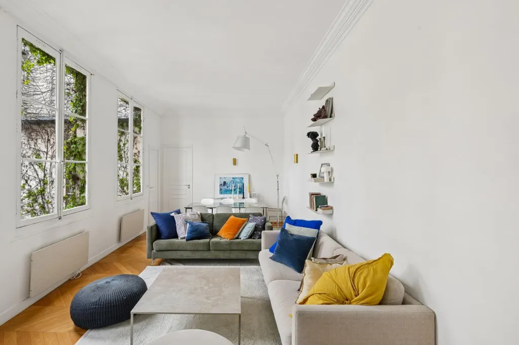 Séjour - Appartement Meublé avec Vue Dégagée à Paris 6ème