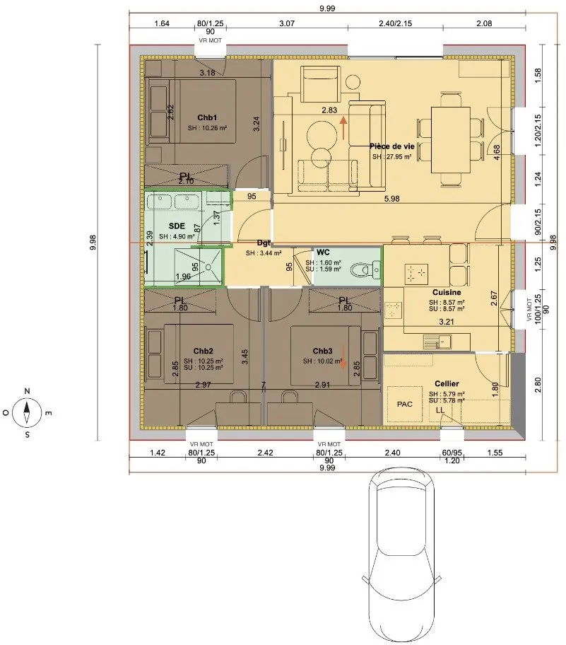 Plan - Maison à Construire avec Jardin à Servas