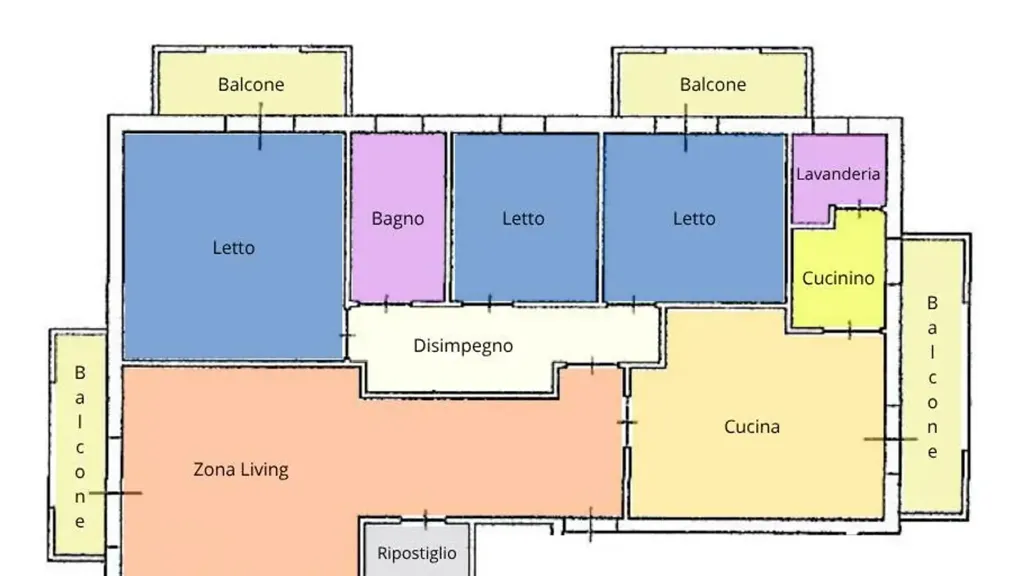 Plaan - Modern Apartment with Balconies in Ragusa
