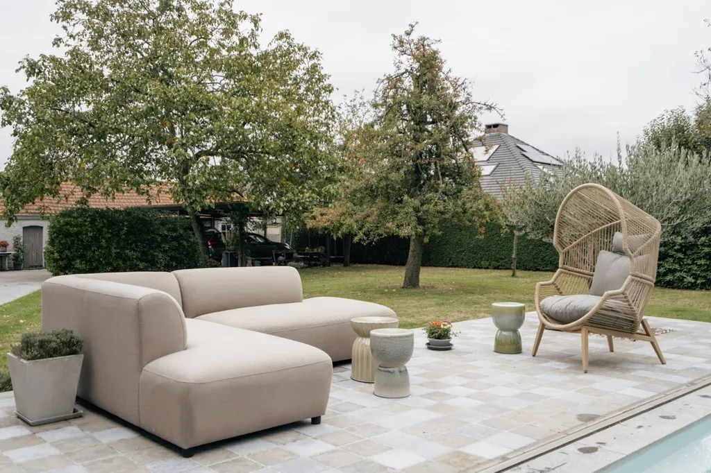Terrasse - Maison Art Déco avec Piscine à Waregem