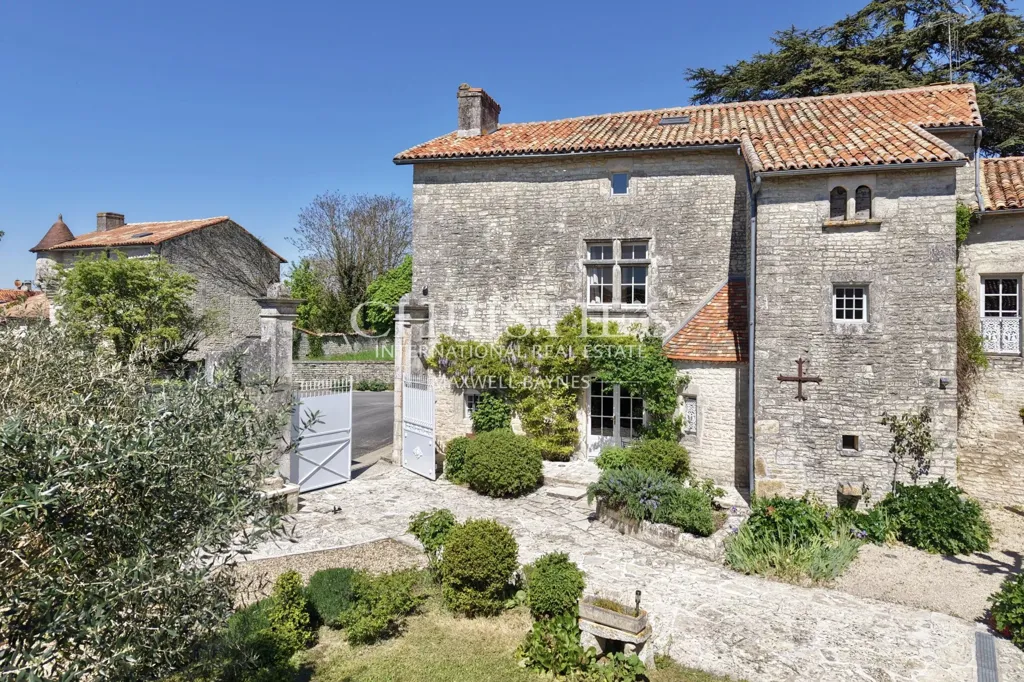 Vista aerea - Historic Manor with Courtyard in Tusson, Charente