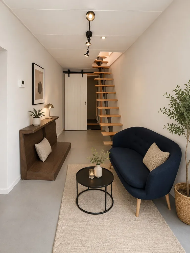 Living Room - Waterfront Apartment with Balcony in Tilburg