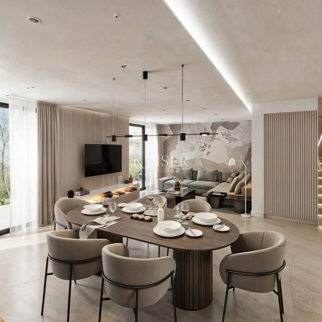 Dining Room - Modern House with Pool in Brtonigla