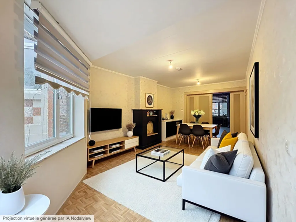 Soggiorno - 2-Bedroom Flat with Convertible Attic in Schaerbeek