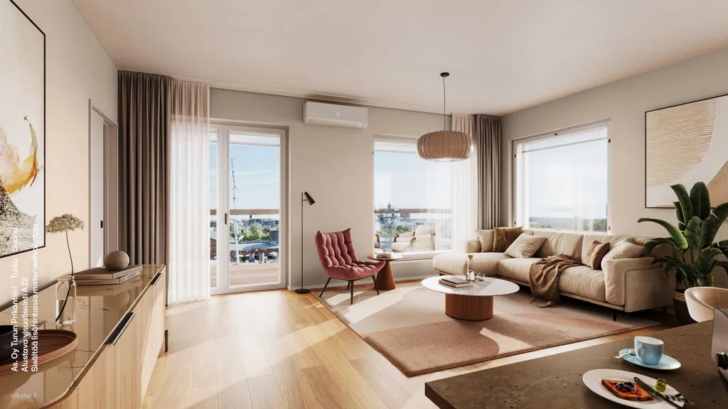 Living Room - Modern Apartment with Sea View in Turku