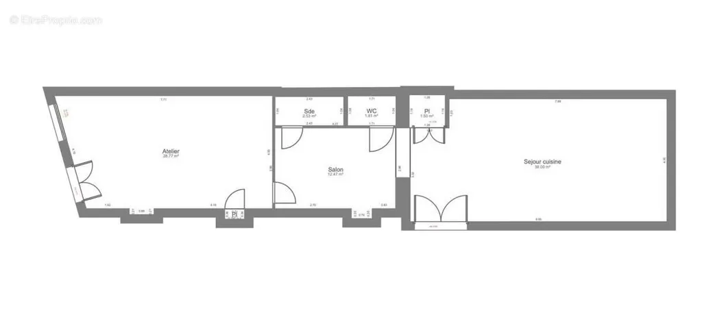 Plan - Loft à Usage Mixte avec Deux Entrées à Paris