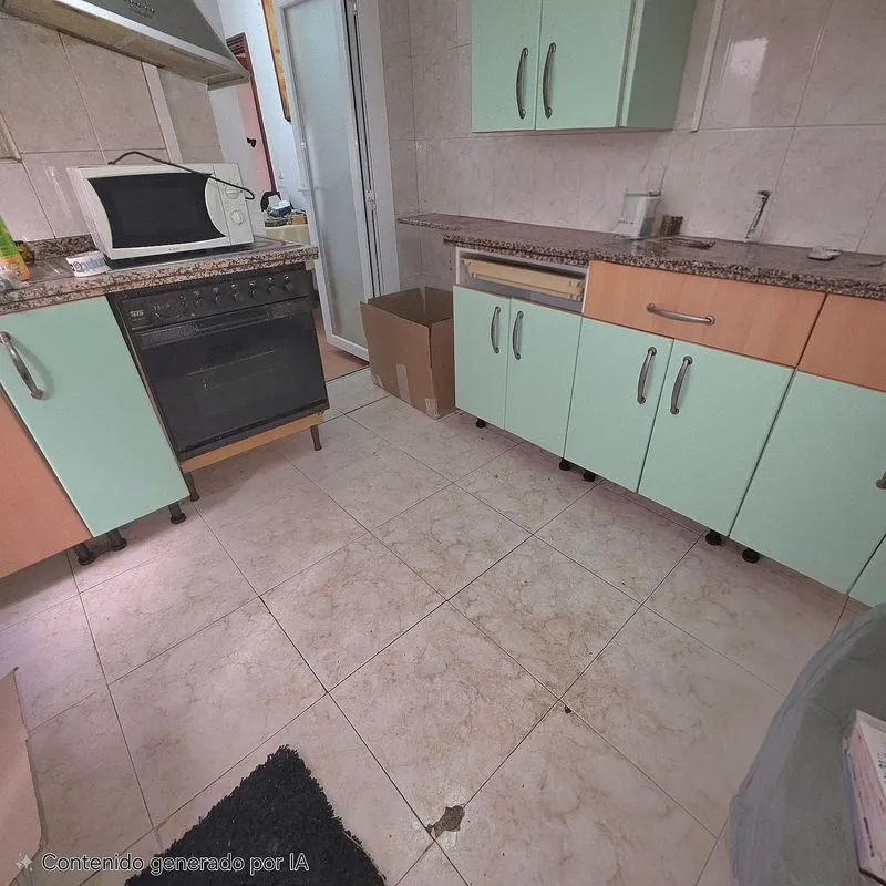 Köök - Apartment with Patio Access in Garrido Sur