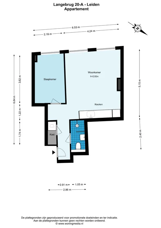 Plan - Renovated Apartment in Leiden's Historic Centre