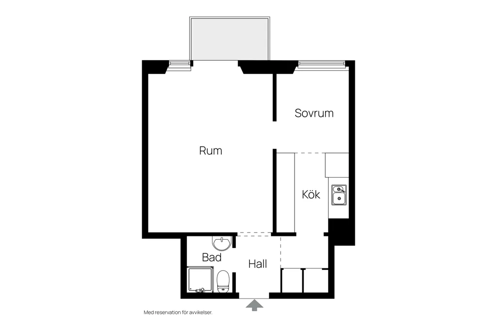 Planimetria - Second Floor Flat with South-Facing Balcony in Stockholm