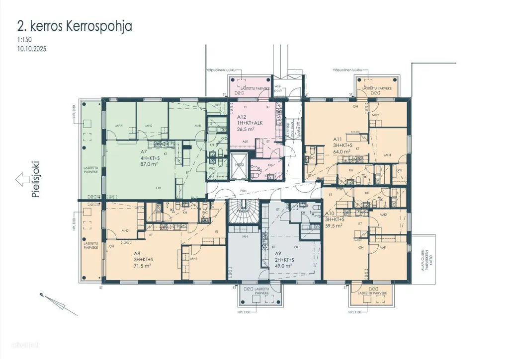 Plan - Modern Flat with Northern View in Joensuu