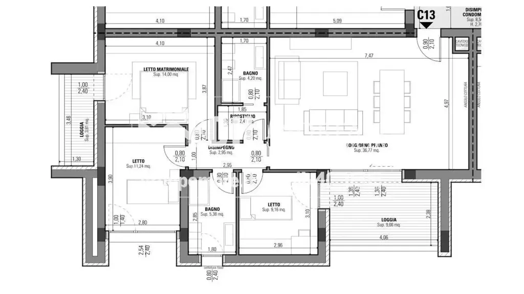 Plaan - Luxury Apartment with Solar Panels in Modena