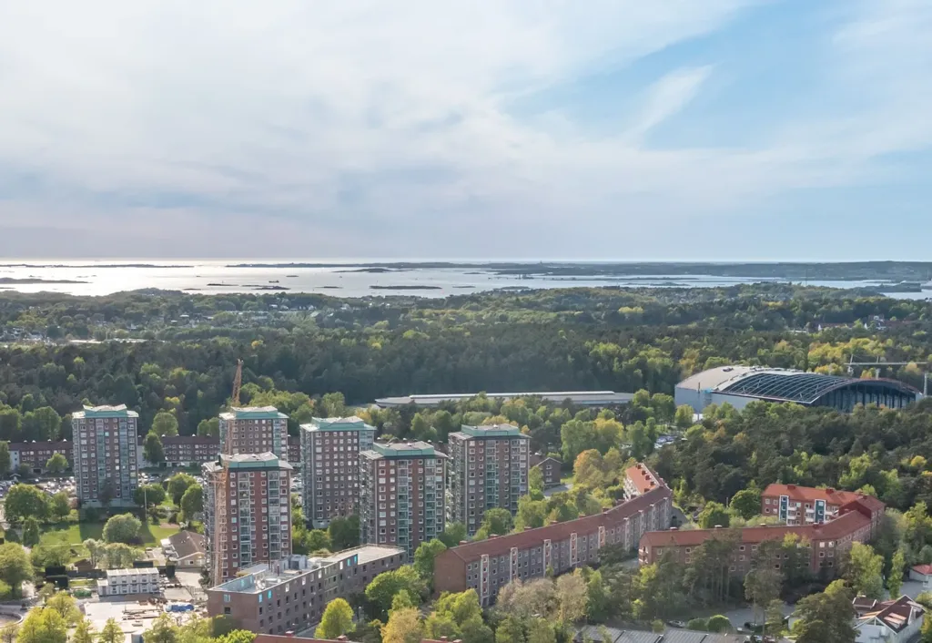 Vue aérienne - Spacious Two-Bedroom with Balcony in Ruddalen