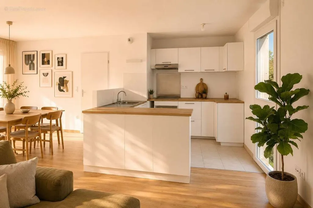 Séjour - Appartement Penthouse avec Terrasse Rooftop à Vertou