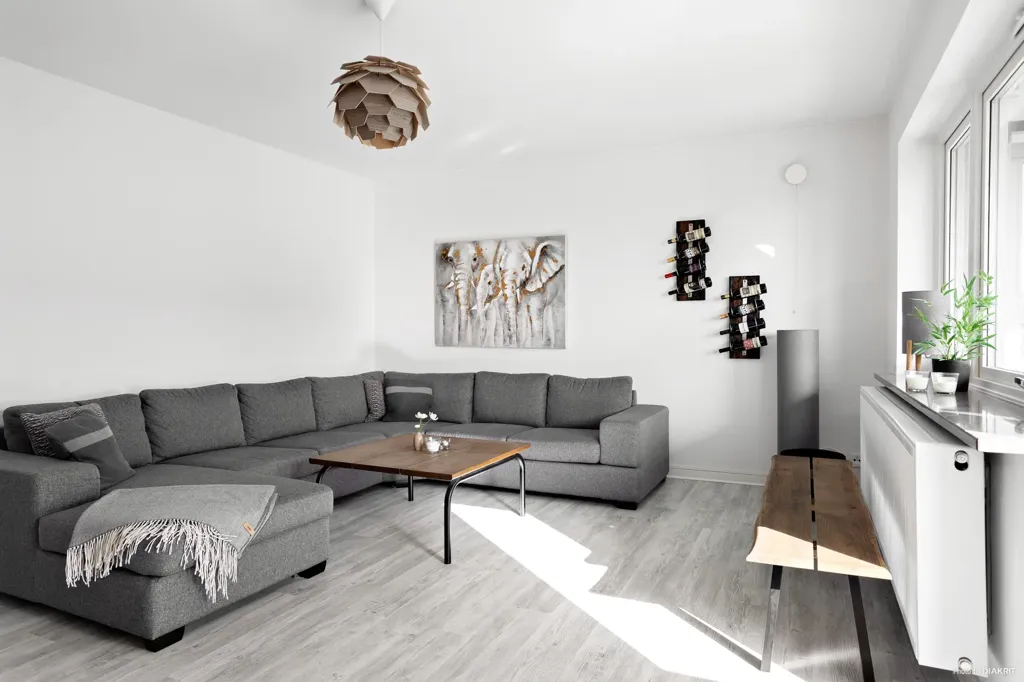 Séjour - Bright Two-Bedroom Flat with Balcony in Trelleborg