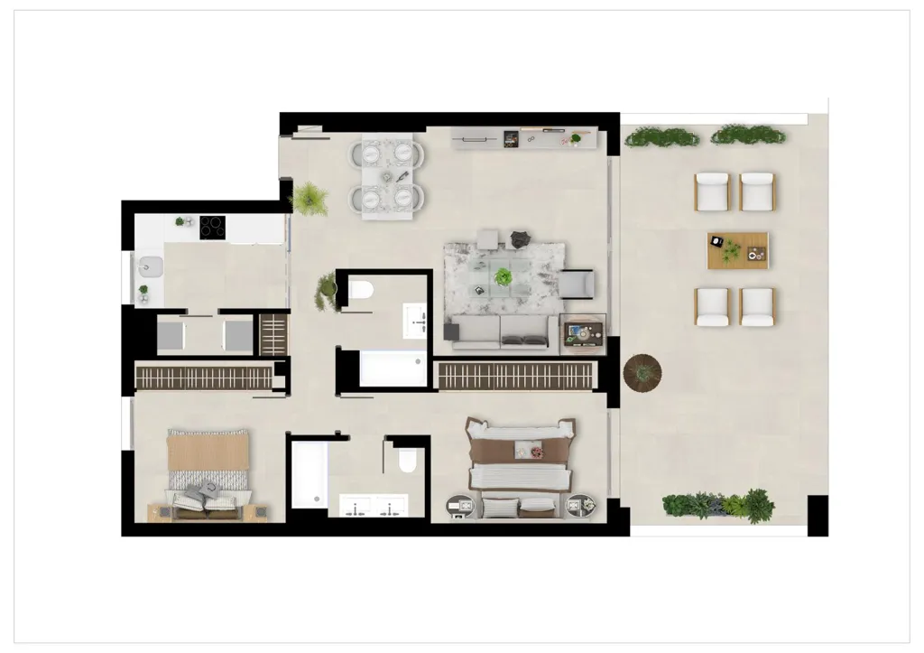 Plan - 3-Bedroom Flat with Pool in Marbella