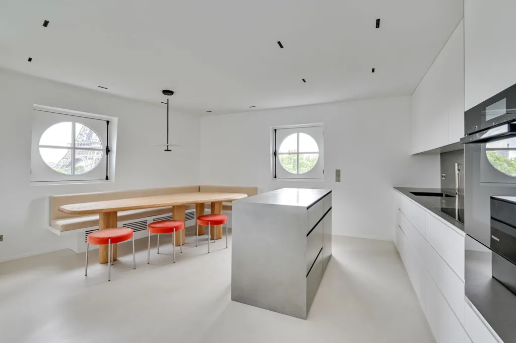 Cuisine - Appartement de Luxe avec Vue Tour Eiffel à Paris 16