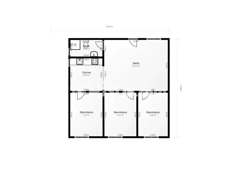 Plaan - Three-Bedroom Flat with Ascensor in Puente de Vallecas