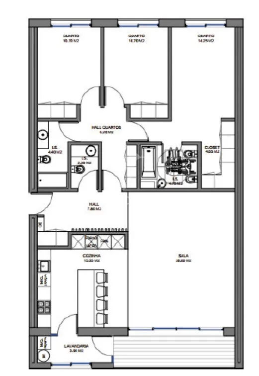 Plaan - T3 Apartment with Varanda in Valongo