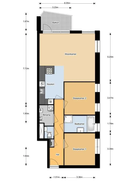 3-toaline korter asukohas Amstelveen