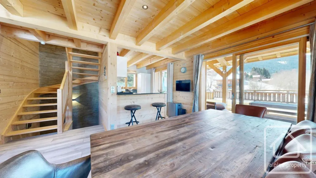 Söögituba - Contemporary Chalet with Jacuzzi in Châtel