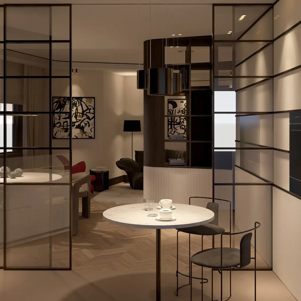Söögituba - Modern Apartment with Balcony in Pinciano, Rome