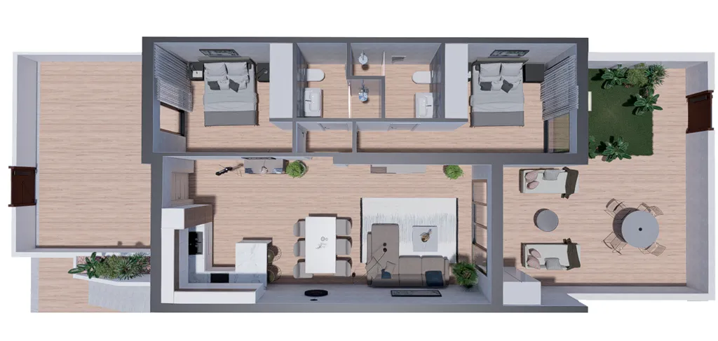 Plaan - Markplan Apartment with Garden in Los Balcones