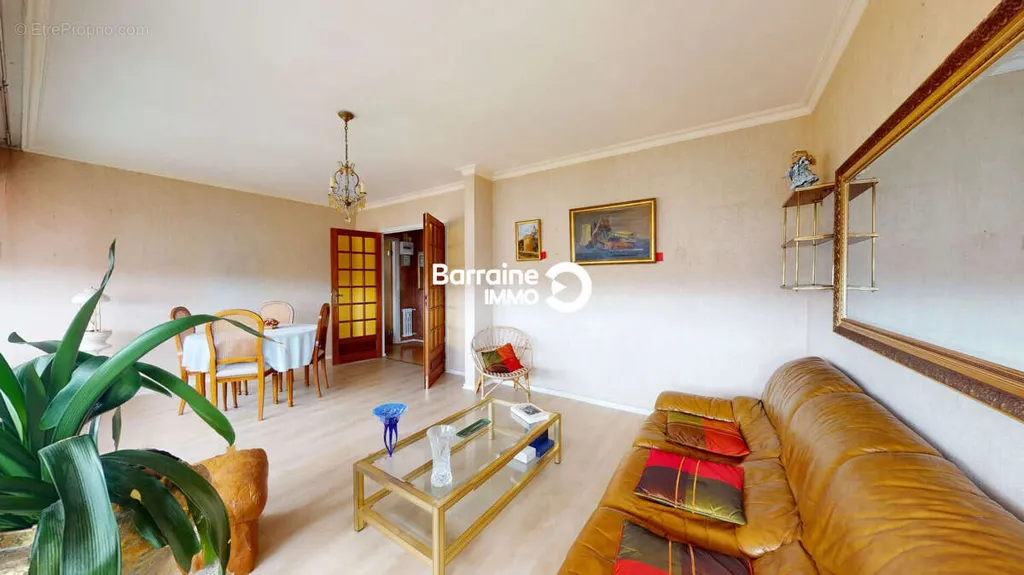 Living Room - Lorient North Apartment with Balcony and Parking