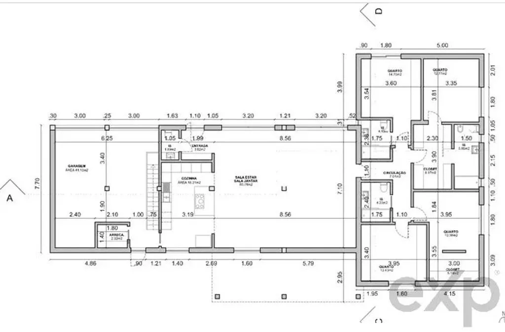 Plan - Single-Story Villa with Private Pool in Vale da Rosa
