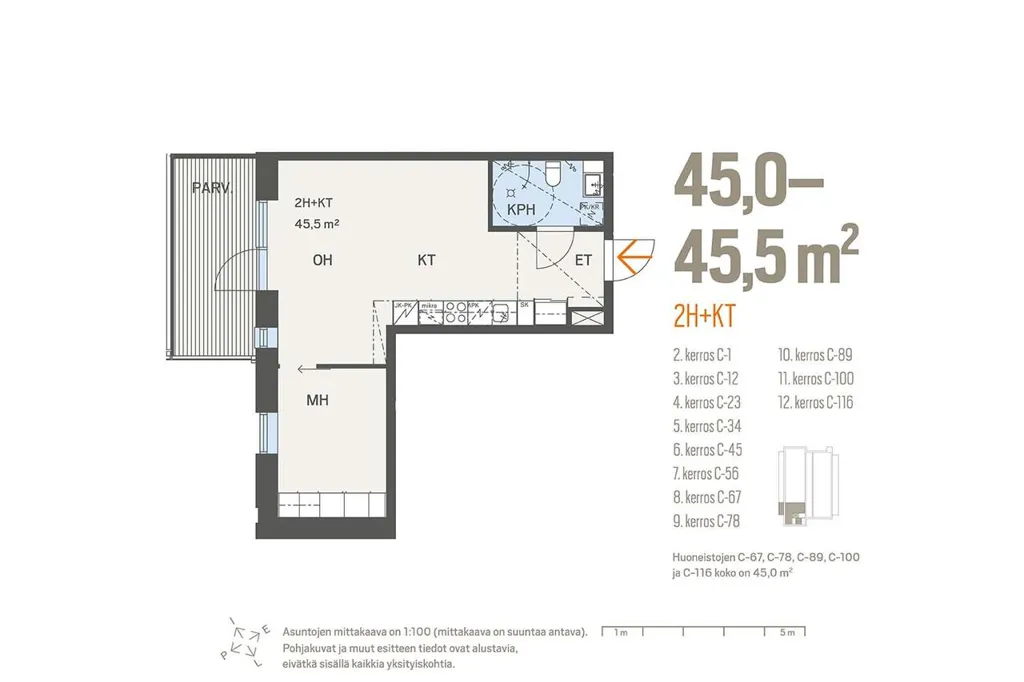 Plaan - Apartment with Balcony in Oulu Centre