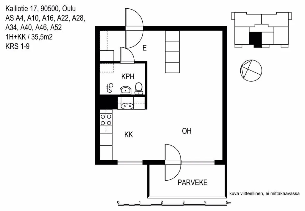 Plan - Bright Studio with Balcony in Oulu's Tuira