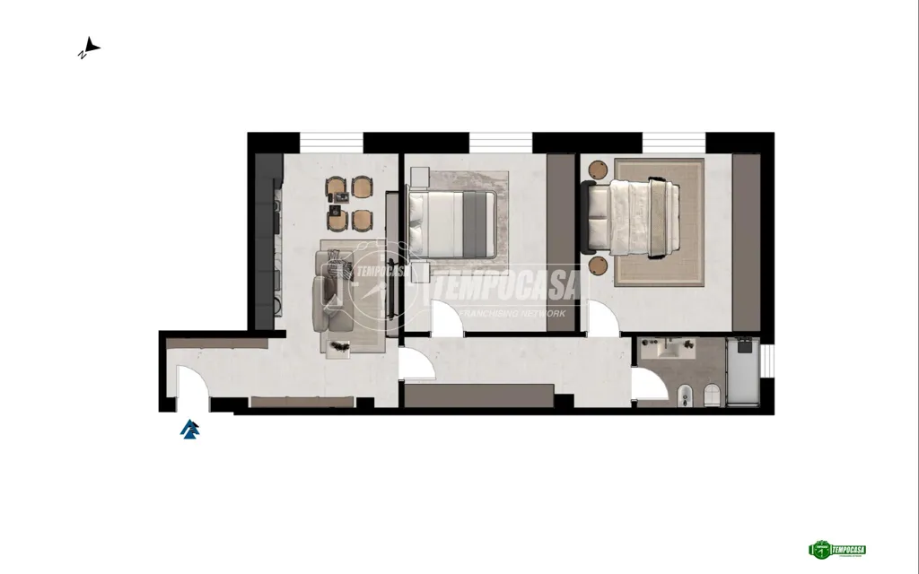 Plan - Rustic-Style Flat with Central Heating in Sesto San Giovanni