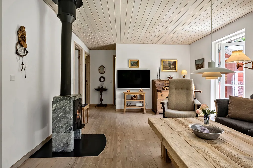Living Room - Holiday Home with Large Garden in Sejs-Svejbæk