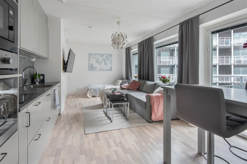 Wohnzimmer - Newly Built Apartment with Balcony in Vegastaden