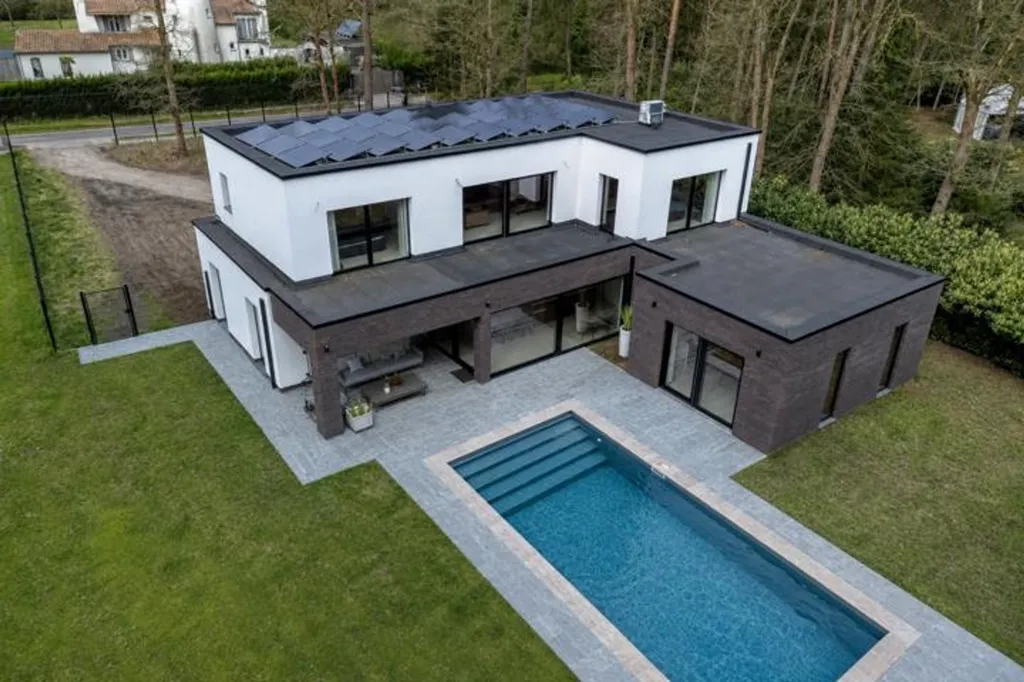 Vista aerea - Villa with Pool and Office in Grobbendonk