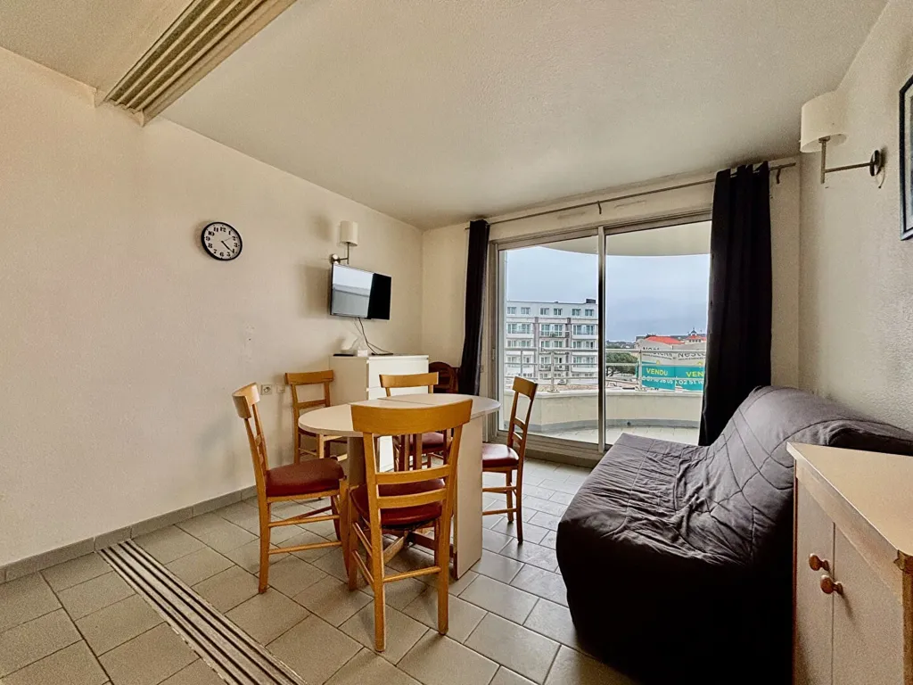 Living Room - Meubled Studio with Balcony in Pornichet
