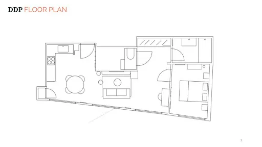 Floor Plan - Luxury Apartment with Central Heating in Paris 5th