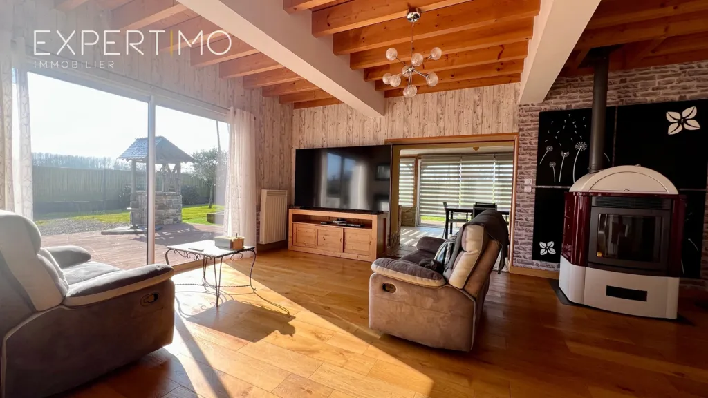 Living Room - Renovated Longère with Pool in Betton