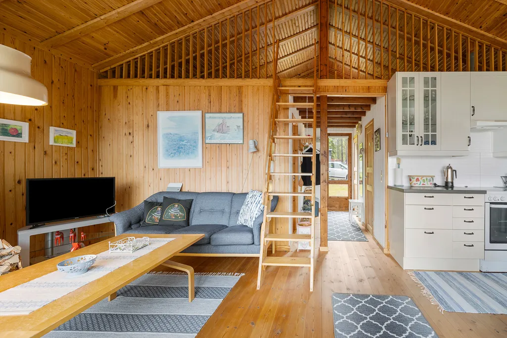 Salón - Cottage with Fireplace in Råneå