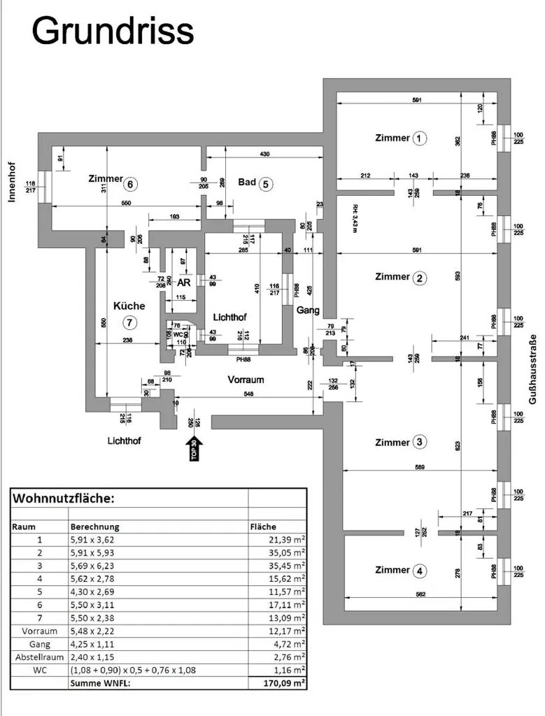Plan - Palace Flat near Karlskirche, Vienna