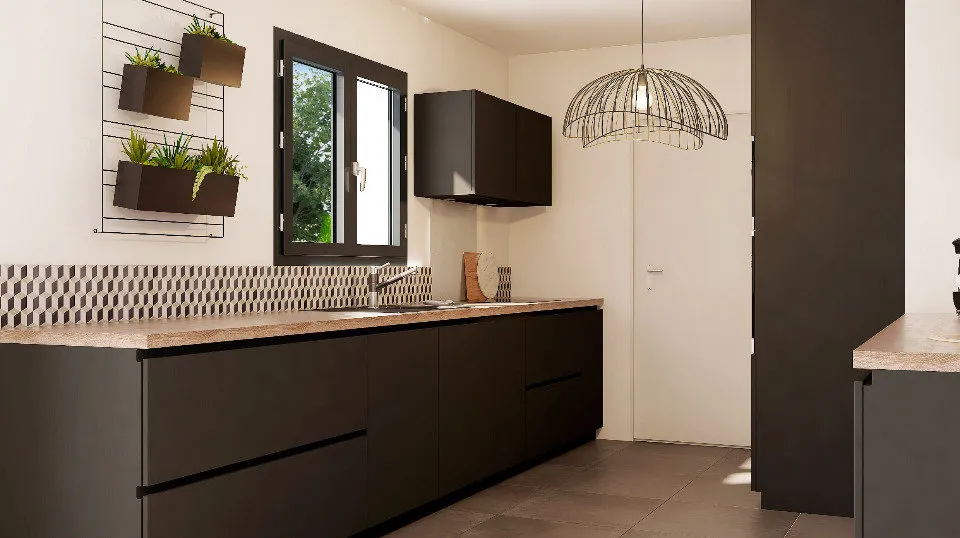 Cuisine - Maison à Construire avec Jardin à Samer