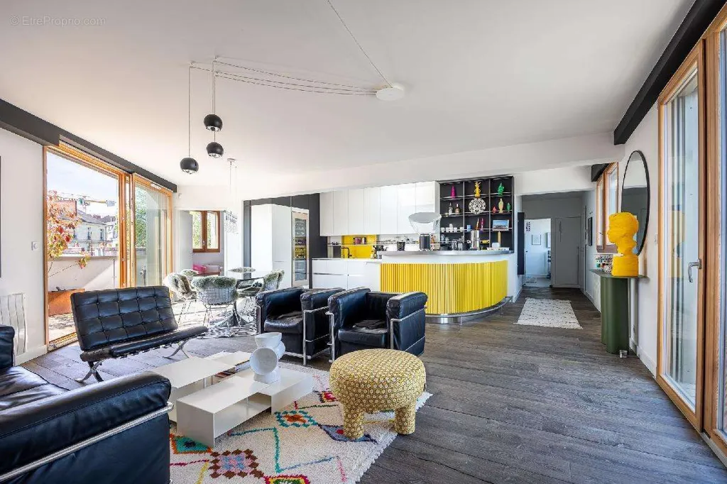 Living Room - Contemporary Penthouse with Terrace in Nantes