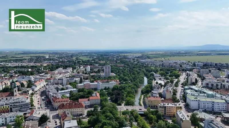 Vue aérienne - Modern Apartment with Balcony in Schwechat Centre