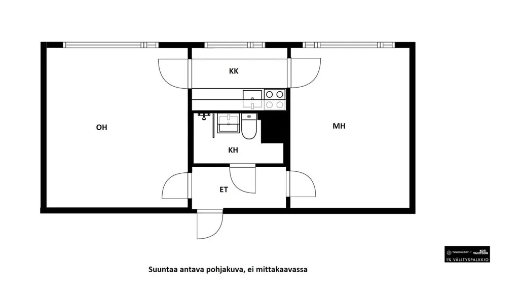 Plaan - Renovated Flat with Balcony in Helsinki