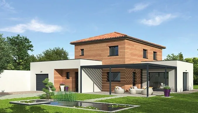 New Timber Frame House with Garden in Saint-Éloi