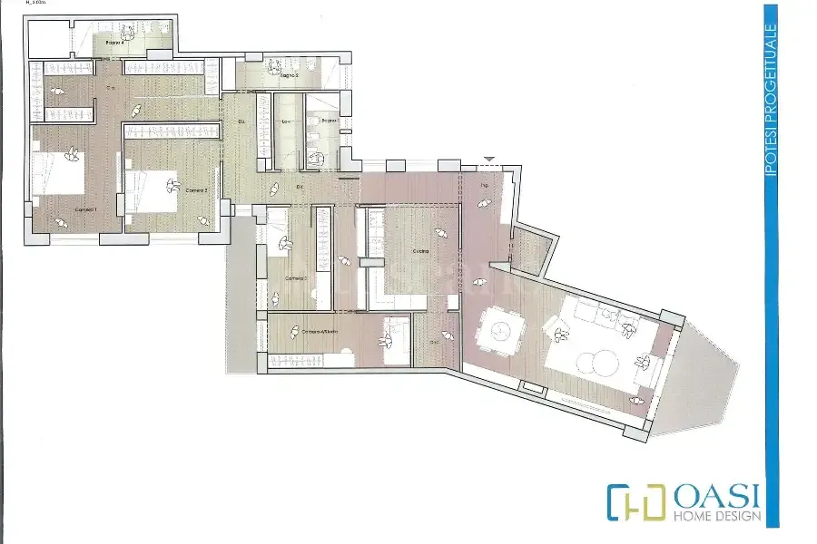 Plaan - Spacious Apartment with Balcony in Monteverde, Rome